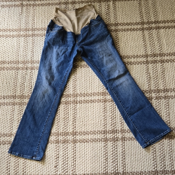 Old Navy Blue Boot Cut Maternity Jeans Size 8 Regular Medium Blue Wash - Picture 1 of 4